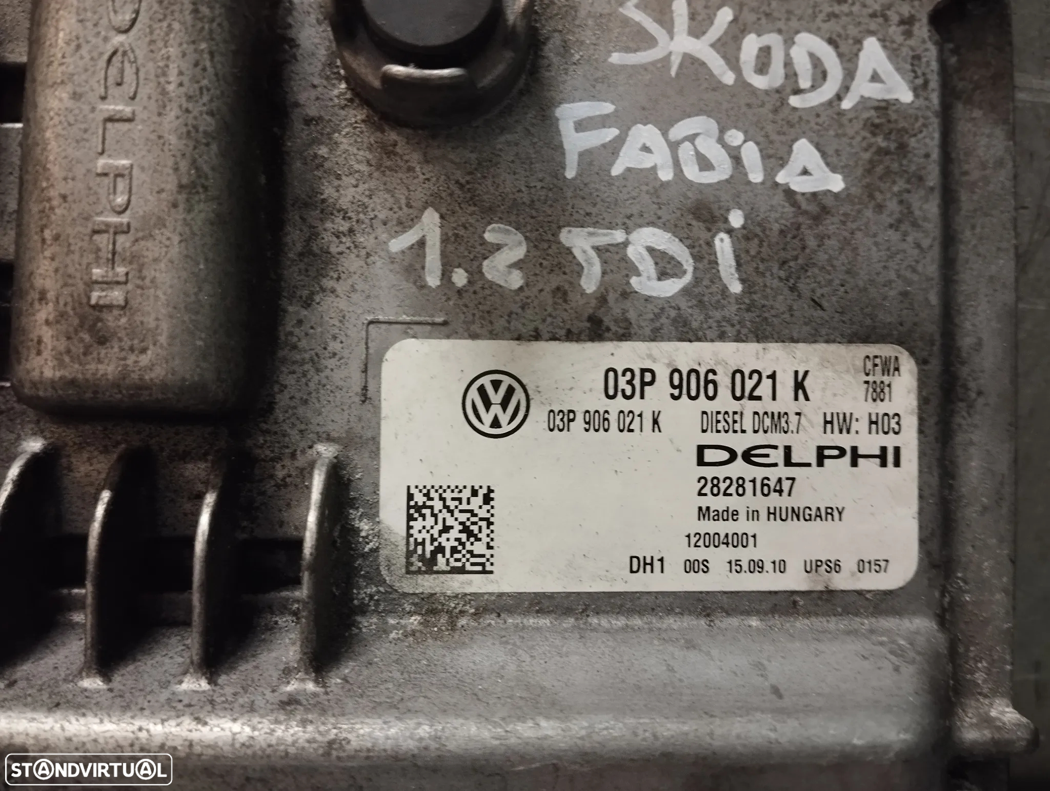 CENTRALINA DO MOTOR SKODA FABIA 1.2TDI REF. 03P906021K DCM3.7 28281647 - 2