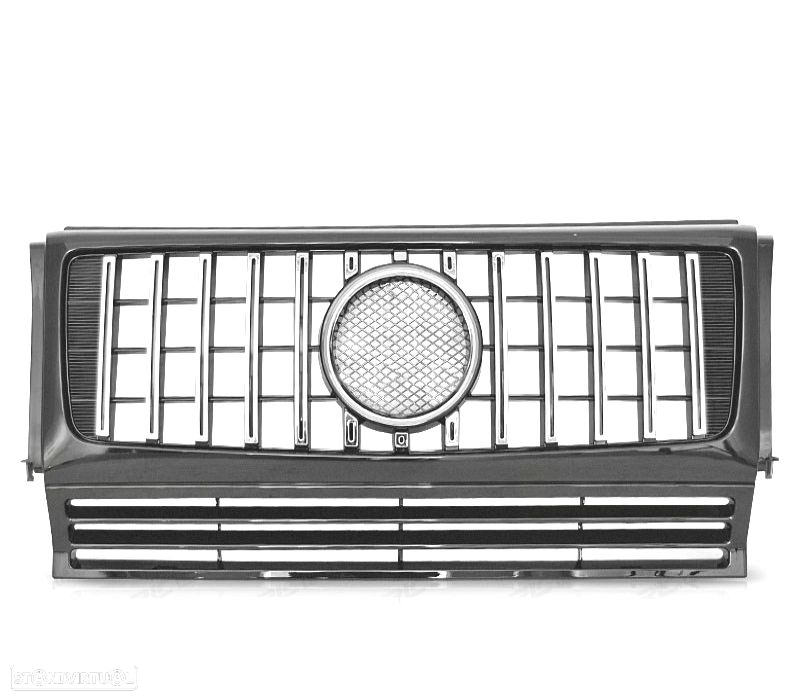 GRELHA FRONTAL MERCEDES CLASSE G W463 90-12 W464 C63 LOOK CROMADO PRETO - 2