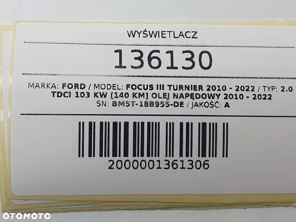 WYŚWIETLACZ EKRAN RADIO NAWIGACJA FOCUS MK3 III BM5T-18B955-DE ORYGINAŁ - 6