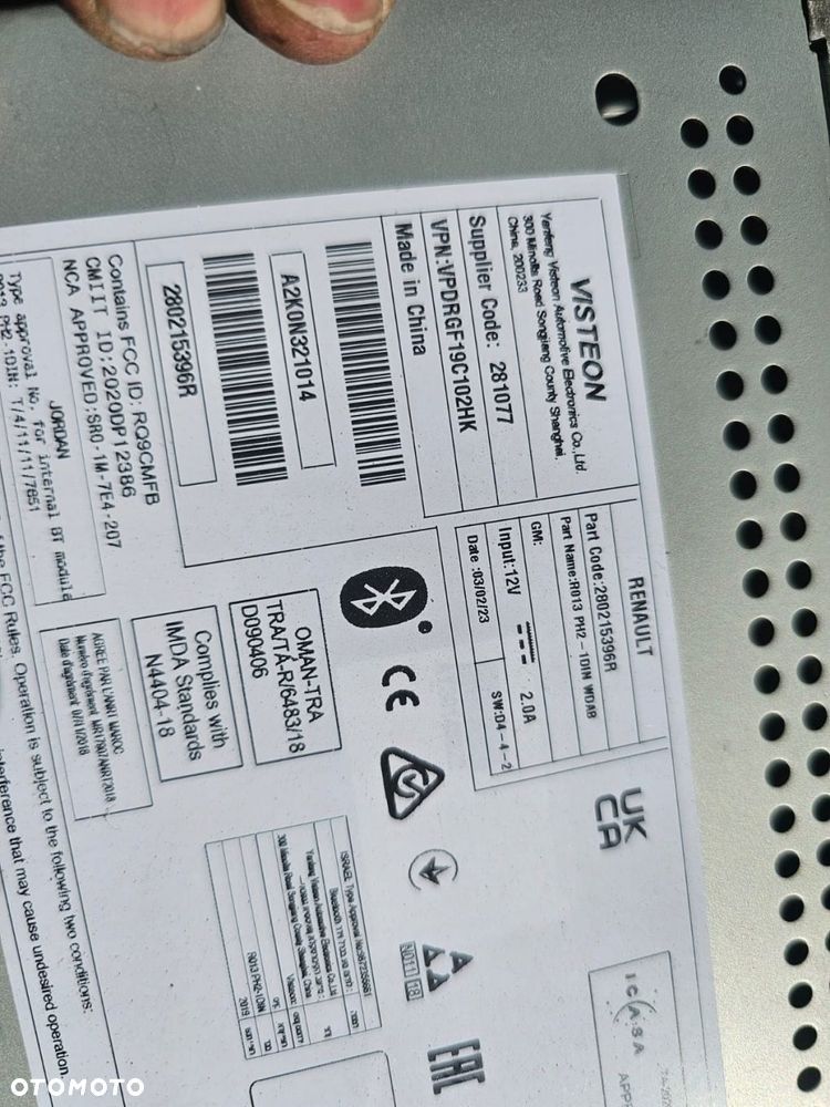 radio bluetooth 280215396r renault master iii lift - 2