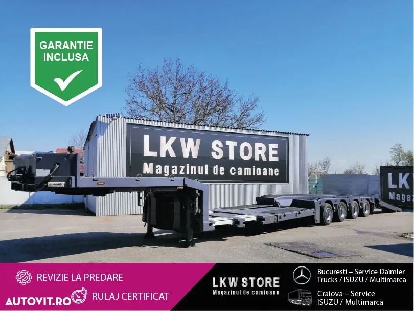 Langendorf Trailer-Tiefbett, 4 Axe, 59 to, extensie, TOP !!! - 2