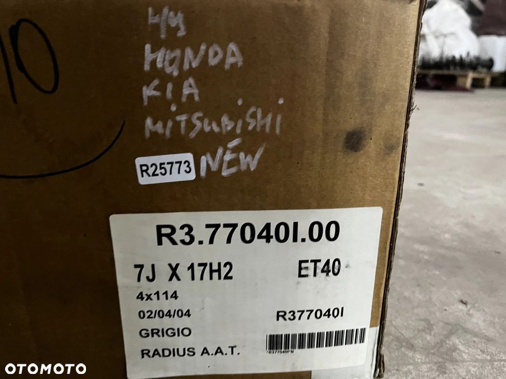 Felga aluminiowa Honda Nissan Hyundai Kia Mitsubishi NOWA felga r17 cali Radius R3 7jx17 ET40 4x114, - 14