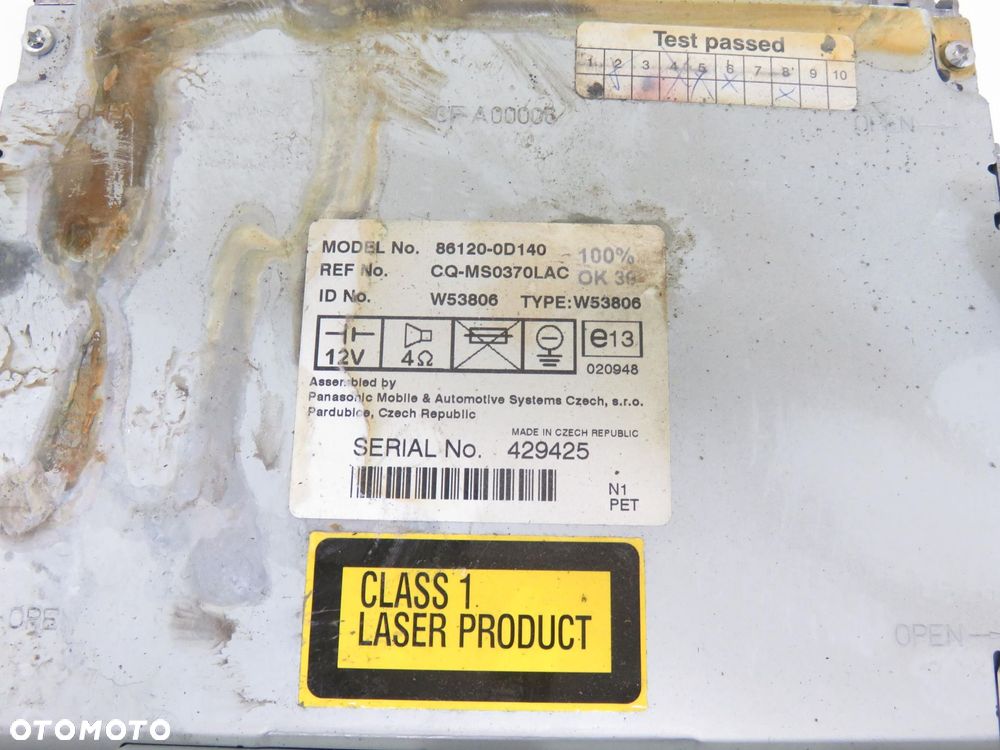 RADIO TOYOTA YARIS I 861200D140 - 4