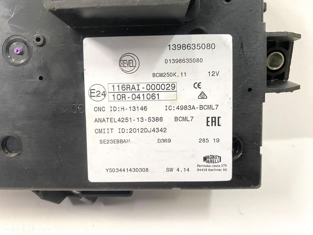 DUCATO 2.3 17- EURO 6 MODUŁ BODY BSI BCM 1398635080 - 2