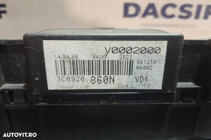 Ceasuri bord 3C0920860N 3C0920860N Volkswagen VW Passat B6 [2005 - 20 - 3