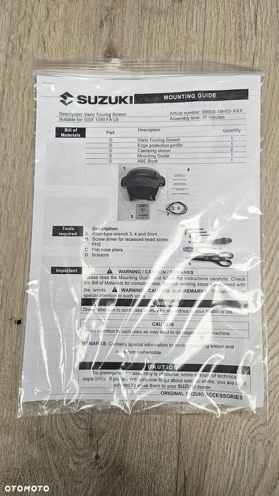 Szyba Turystyczna z Deflektorem Suzuki GSX 1250 FA L0+  990D0-18H55-SMO - 3