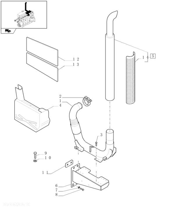 New Holland T6090 Tłumik 87533949 - 1