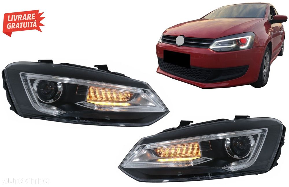 Faruri LED VW Polo MK5 6R 6C 61 (2011-2017) RHD Devil Eye Look- livrare gratuita - 16
