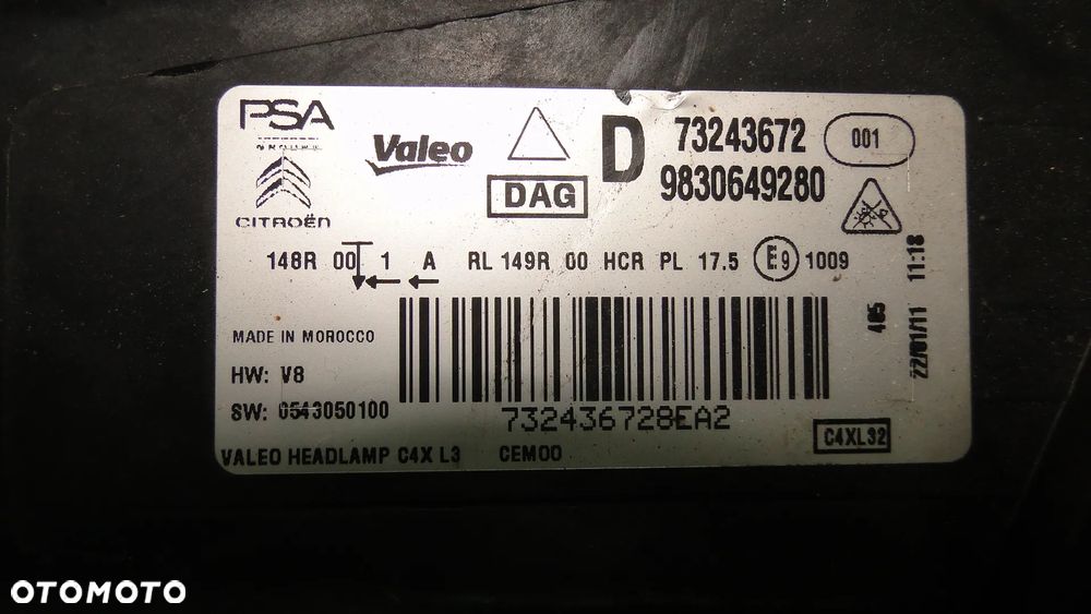 CITROEN C4 III LAMPA PRAWA PRZÓD PRZEDNIA FULL LED EUROPA - 12