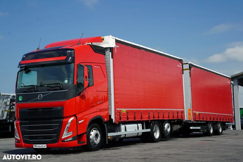 Volvo FH 460 / COMBINAT TANDEM / 120 M3 / TRANSITION / I-SAVE / I-PARK COOL / DIRECȚIE CU RIDICARE AXLE / WIELTON / CORTINĂ ARMATĂ - 2