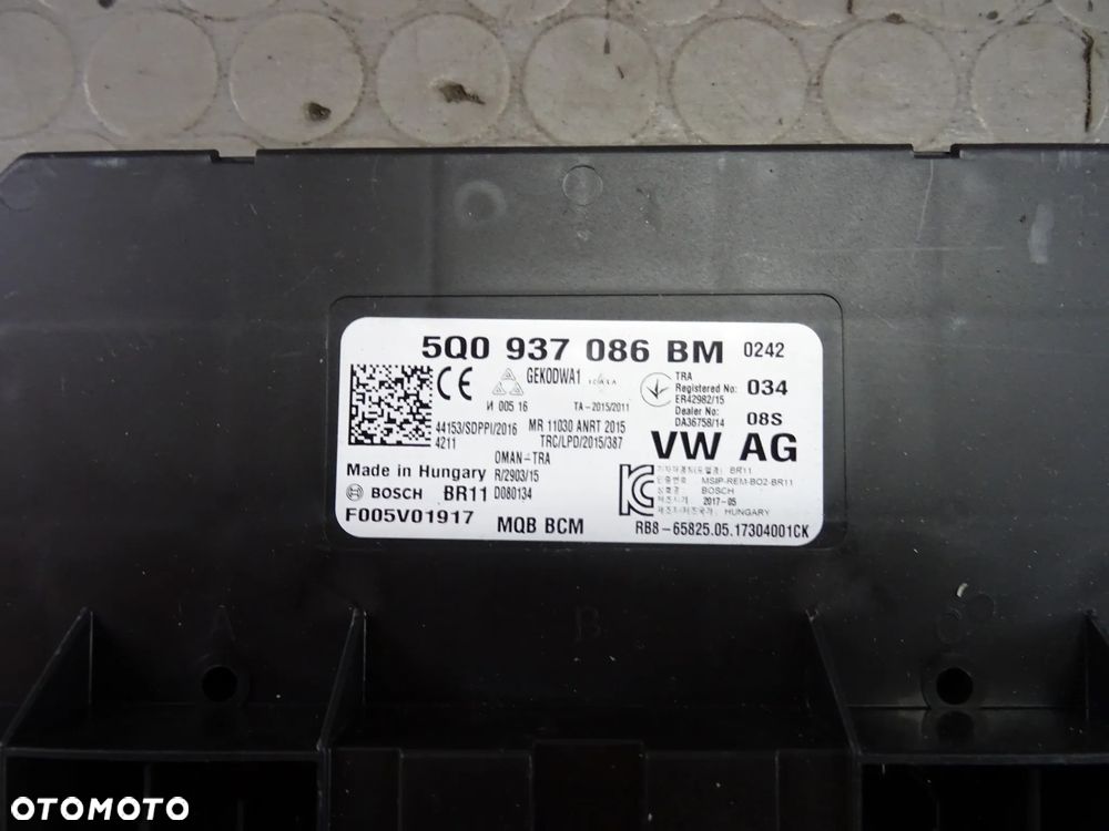 5Q0937086BM modul komfortu BCM VW Passat Golf VII czesci - 2