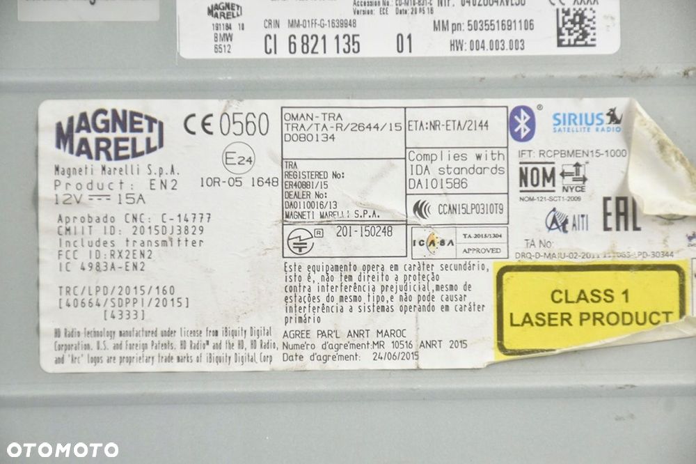 radio czytnik * nawigacji bmw f f10 f11 6821135 - 6