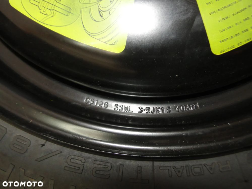CITROEN C3 II 2 FELGA OPONA KOŁO ZAPASOWE DOJAZDÓWKA 3,5x15 4x108 ET-15 125/80R15 - 7