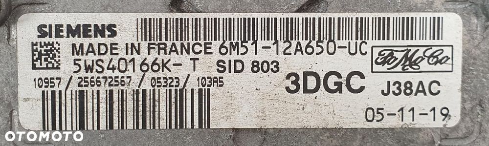 KOMPUTER STEROWNIK SILNIKA FORD FOCUS C-MAX MK1 2.0 TDCI 6M51-12A650-UC - 2