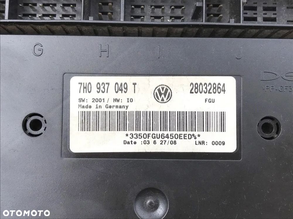 STEROWNIK MODUŁ KOMFORTU 7H0937049T VW T5 CARAVELLE DOKA MULTIVAN TRANSPORTER - 2