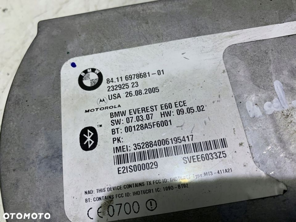 STEROWNIK MODUŁ TELEFONU 6978681 BLUETOOTH BMW E60 - 2