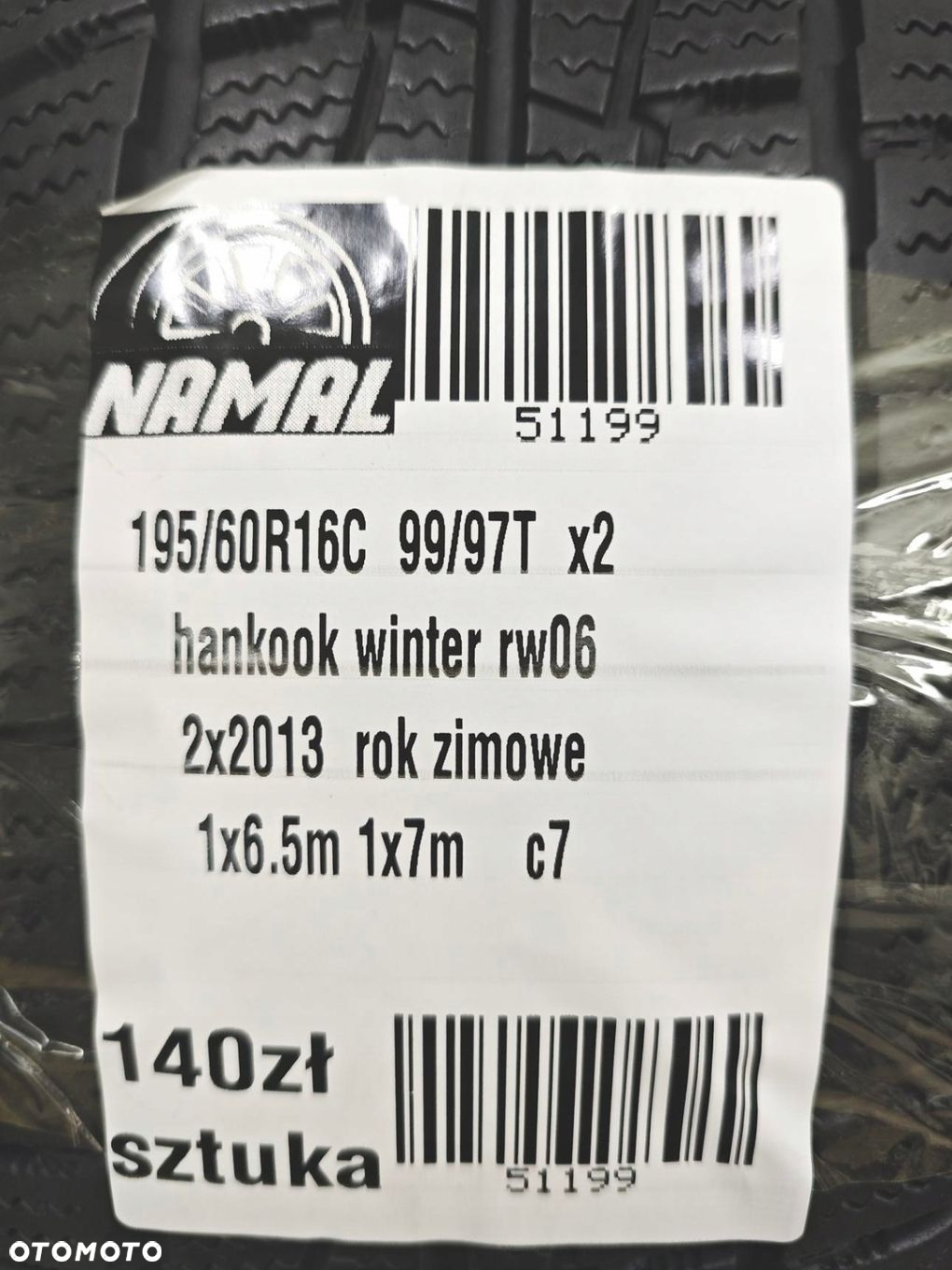 195/60R16c HANKOOK opony zimowe 7mm 51199 - 8
