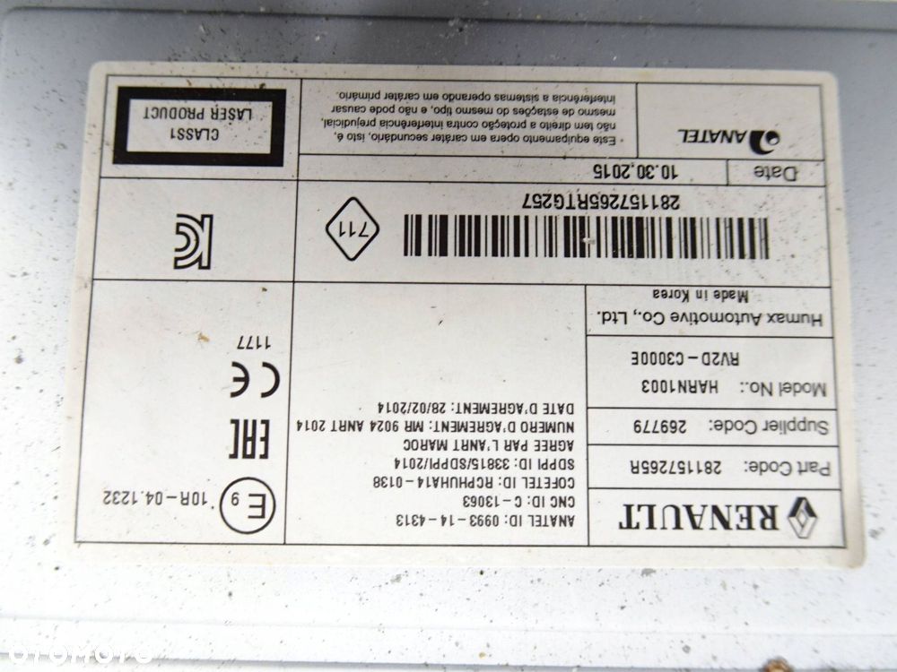 radio cd dacia sandero ii 281157265r - 9