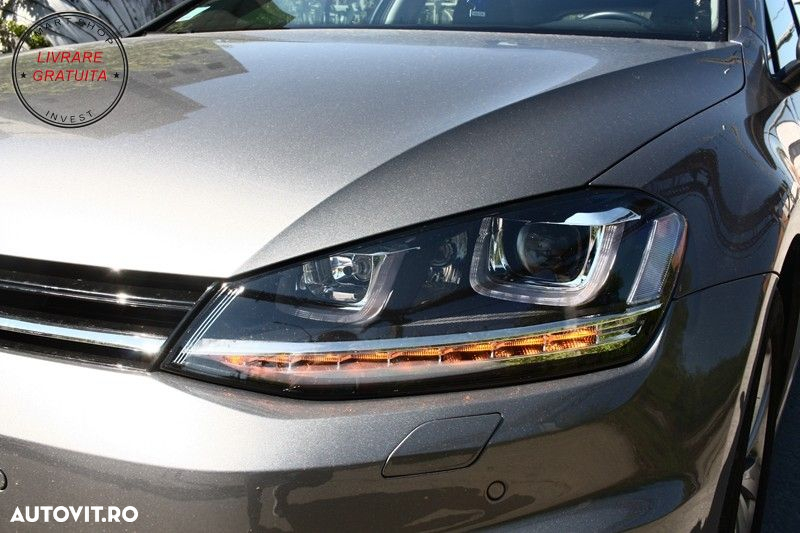 Kit Exterior Complet VW Golf VII 7 (2012-2017) cu Faruri 3D LED DRL Dinamic R-Line- livrare gratuita - 14