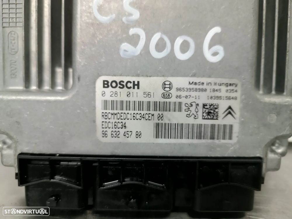 UNIDADE / CENTRALINA DO MOTOR CITROEN C5 1.6HDI REF. 0281011561 9663245780 - 2