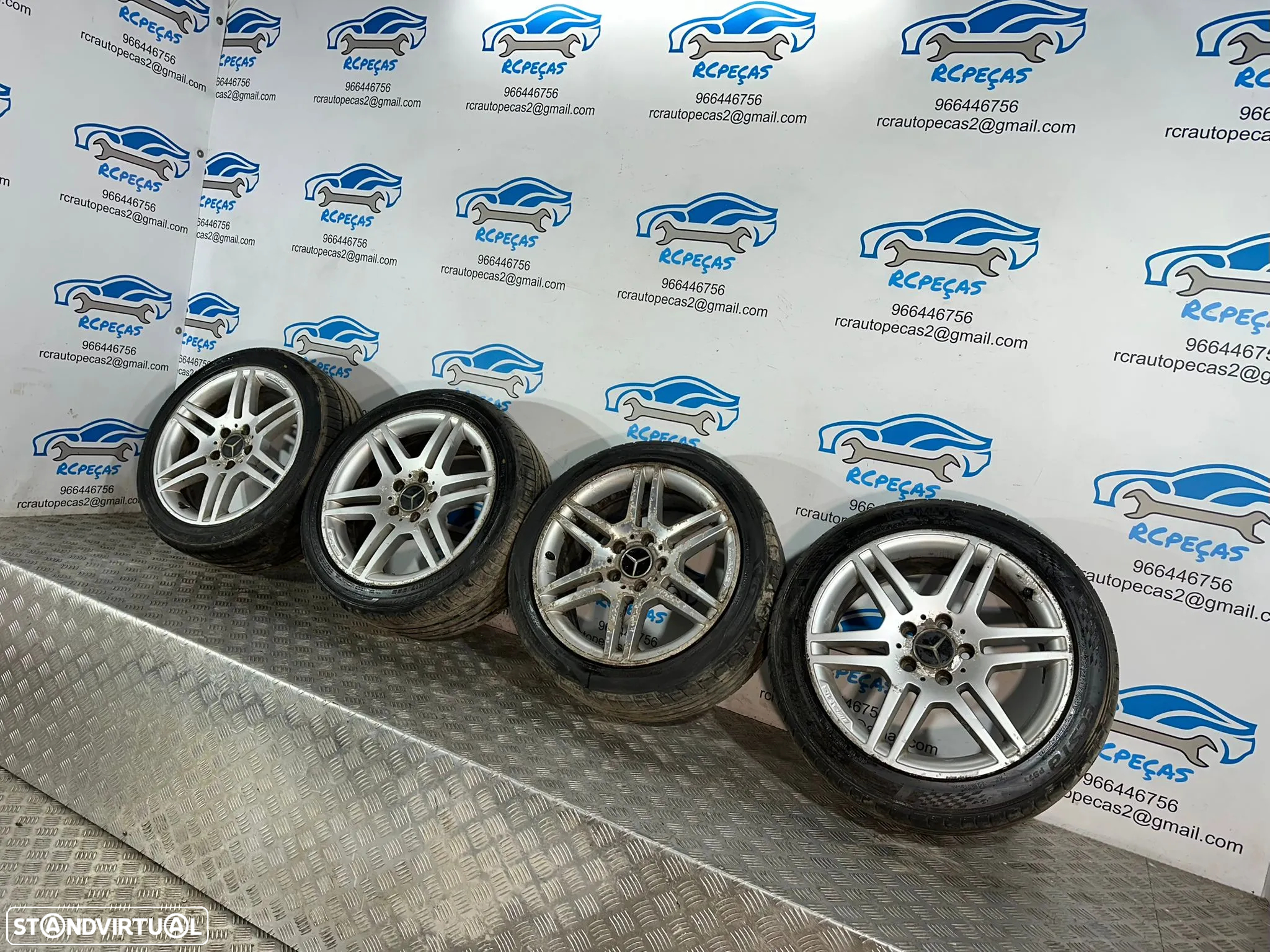 .Conjunto Jantes 17 AMG Originais Mercedes Benz 5x112 7.5J 8.5J ET47 ET58 A2044014502 A2044014602 - 5