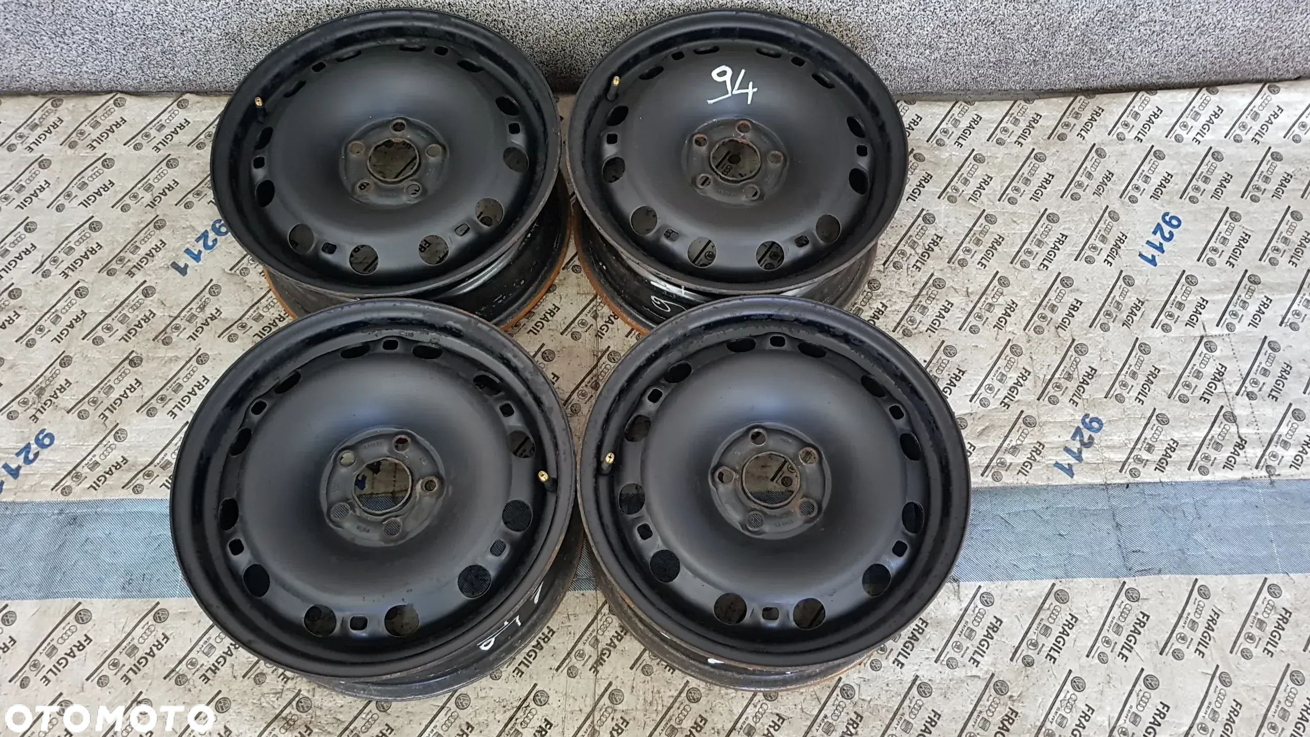 FELGI STALOWE VW  5X100 6JX15 ET43 VW POLO SKODA FABIA SEAT IBIZA - 1