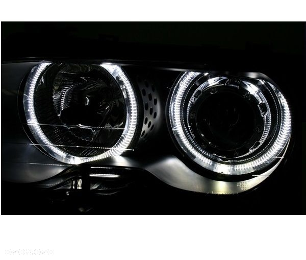LAMPY REFLEKTORY Do BMW E46 COUPE CABRIO Od 1999 Do 2003 BIAŁE RINGI LED - 4