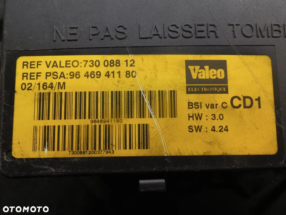 FUSE BOX 9646941180 73008812 BSI PEUGEOT 406 LIFT 2.0 HDI - 2