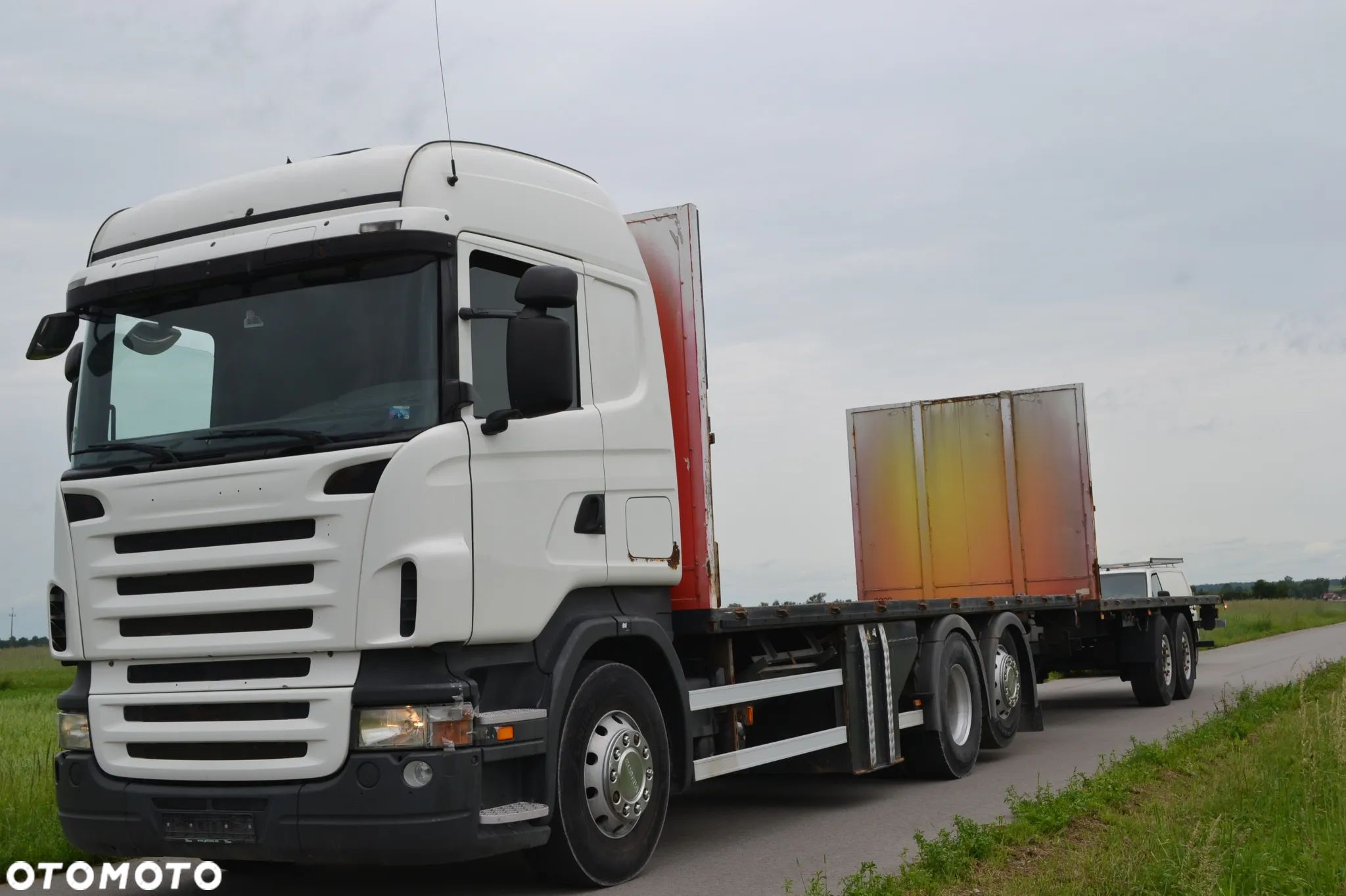 Scania R 420 TRZECIA OŚ SKRĘTNA ZESTAW PLATFORMA 2x7.75 m KLIMATYZACJA - 1