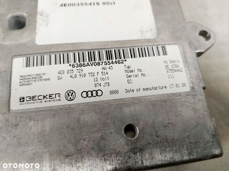 AUDI Q7 1 I 4L MODUŁ STEROWNIK TUNER RADIA 4E0035541S - 2