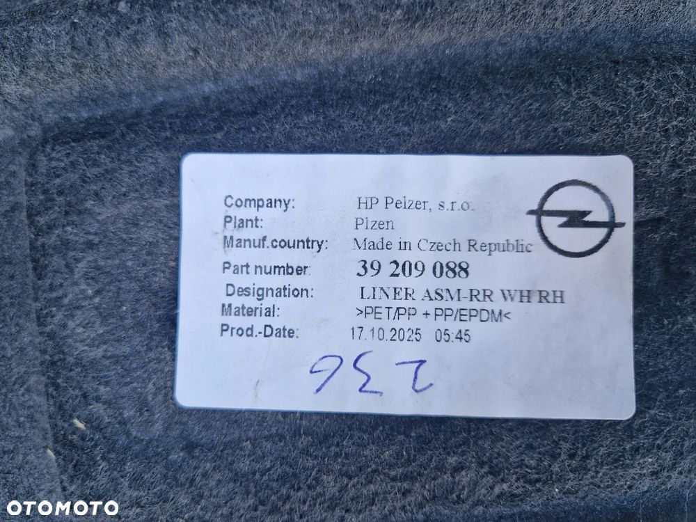 NADKOLE TYLNE PRAWE OPEL INSIGNIA B 2017-- NOWE ORYGINALNE - 3