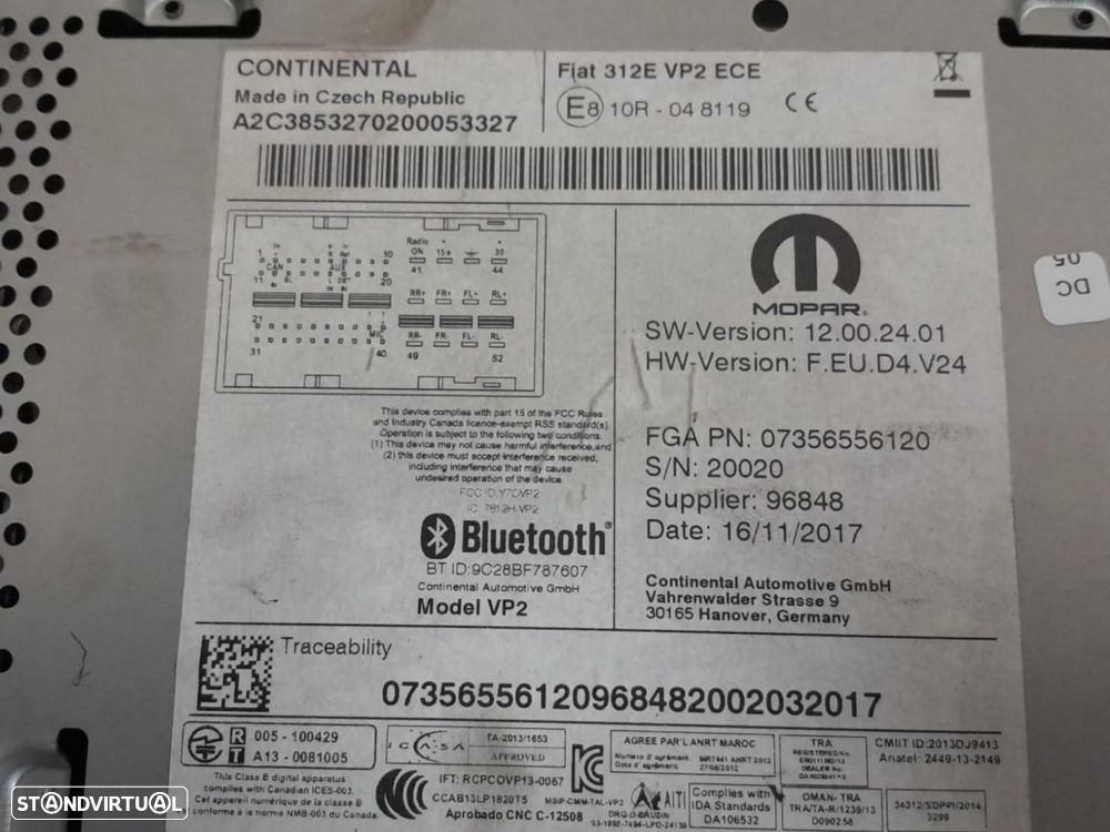 TELA/ECRÃ MULTIFUNÇÕES FIAT 500 150 BERLINA - 4