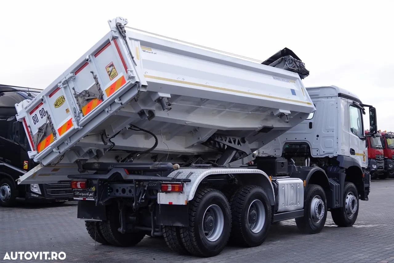 Mercedes-Benz AROCS 3243 / 8x4 / CAMION BASCULANTE + HYDROBOARD / BORDMATIC / MEILLER KIPPER / EURO 6 / ANVELOPE 100% / 50.000 km. - 7