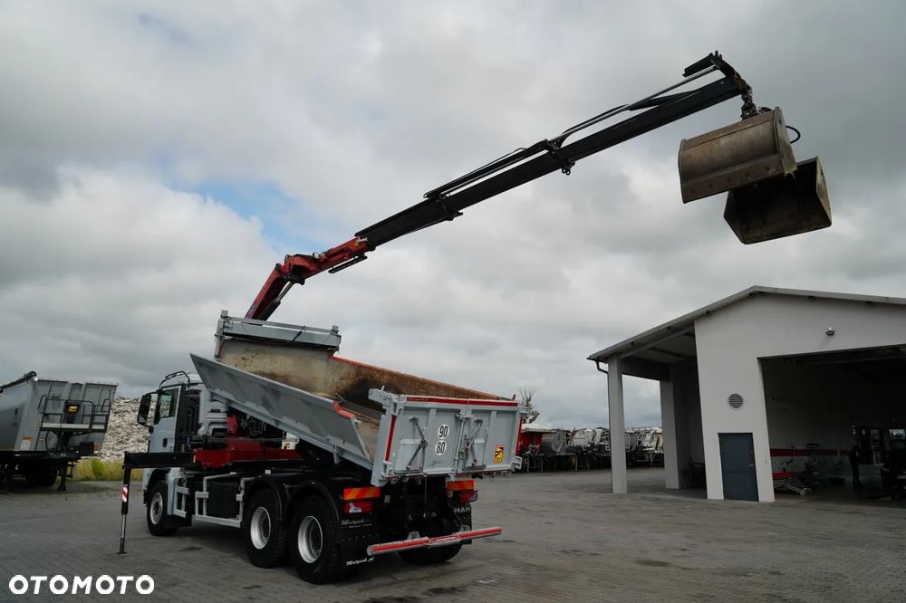 MAN TGS 33.360 / 6x4 / WYWROTKA + HDS HMF 1820 K-RC / wysów 10m / HYDROBURTA / CHWYTAK / NAVI / MANUAL / SPROWADZONY - 9