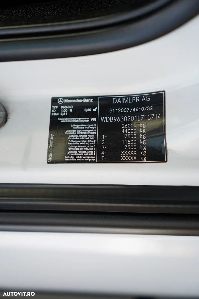 Mercedes-Benz ACTROS 2542 / 6X2 / FRIGIDER / SOLO / UNITATE THERMO KING T-1000R / RIDICARE / DIRECȚIE CU AX RIDICATIV / EURO 5 - 38