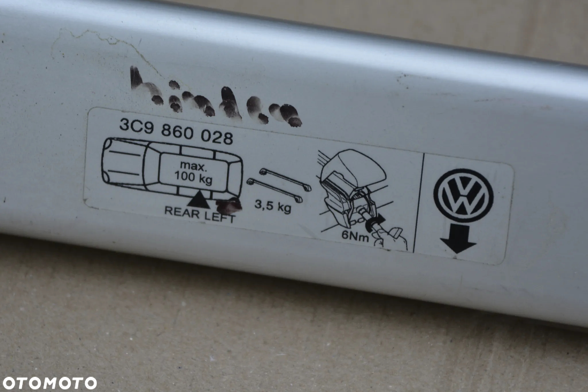 VW Passat B6 / B7 kombi    bagażnik dachowy oryginał VW alu - 4