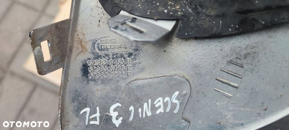 SCENIC III LIFT 13-16 KRATKA ZDERZAKA PRAWA CHROM HALOGEN LED DRL KOMPLET - 9