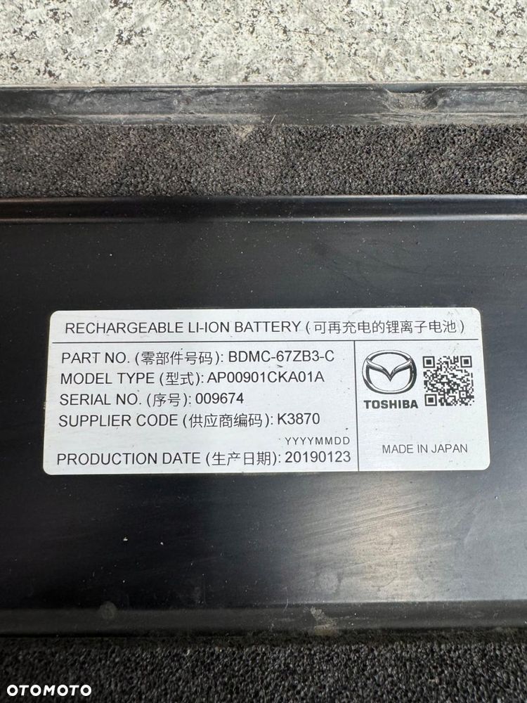 bateria akumulator hybryda mazda 3 iv bp 2019-2025 bdmc-67zb3-c - 6