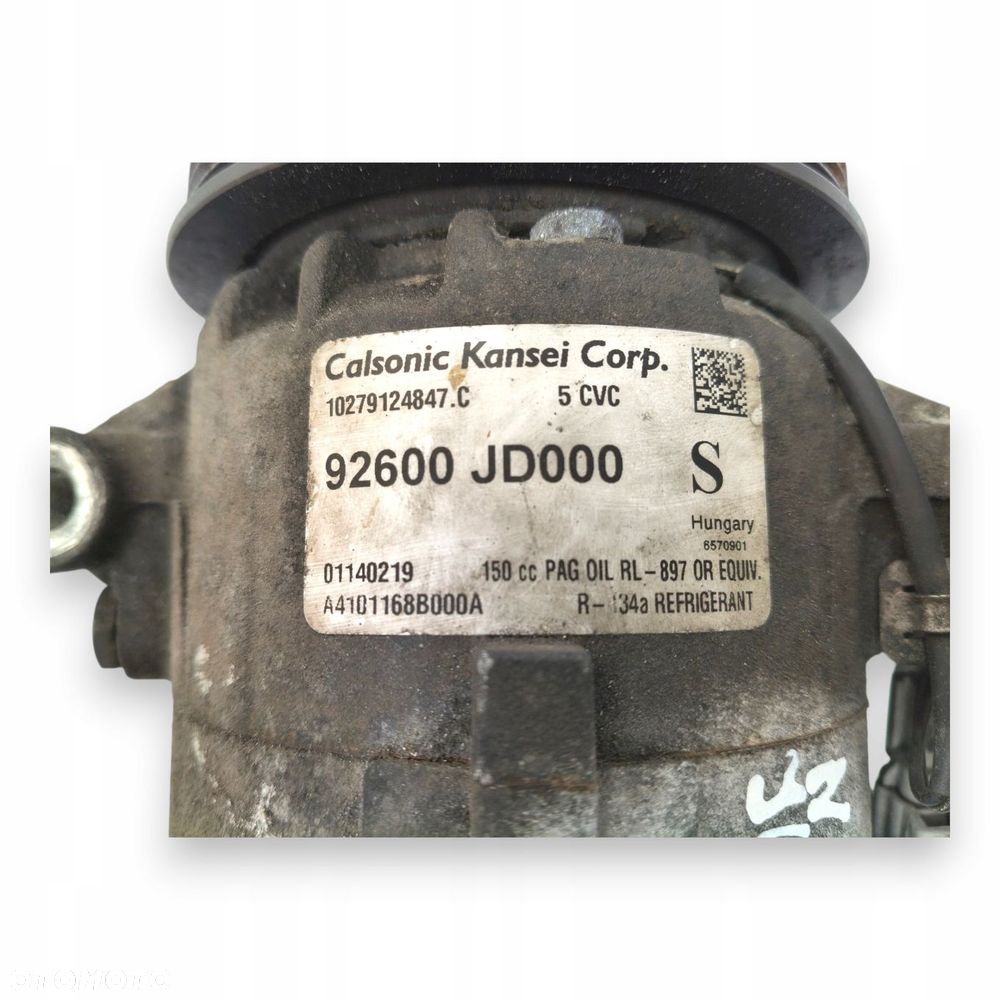 SPRĘŻARKA KLIMATYZACJI Nissan Juke QashqaiI 1.6 92600 JD000 - 10