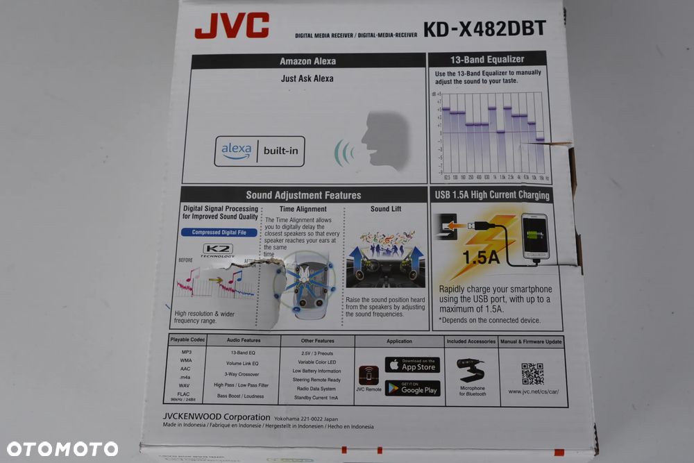 JVC KD-X482DBT Radio samochodowe AUX DAB / DAB+ Bluetooth VarioColor - 4