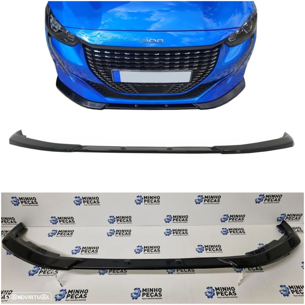 Spoiler Frontal Peugeot 208 Preto Brilho - 1