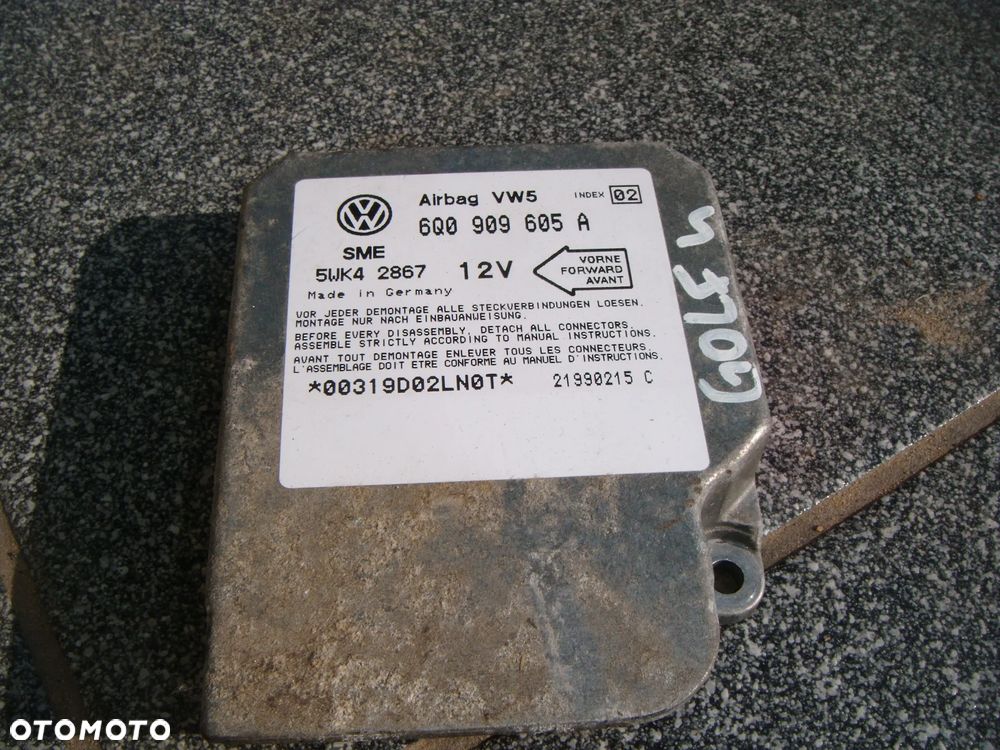 vw golf 4 sensor airbag 6q0909605a - 1