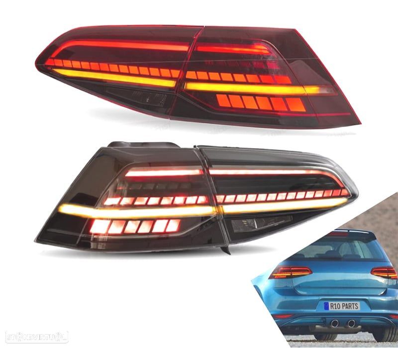 FAROLINS LED VOLKSWAGEN VW GOLF 7 7.5 12-20 INDICADORES DINÂMICOS FUMADO - 2
