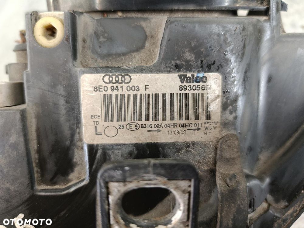 LAMPA PRZÓD LEWA AUDI A4 B6 8E0941003F VALEO - 7