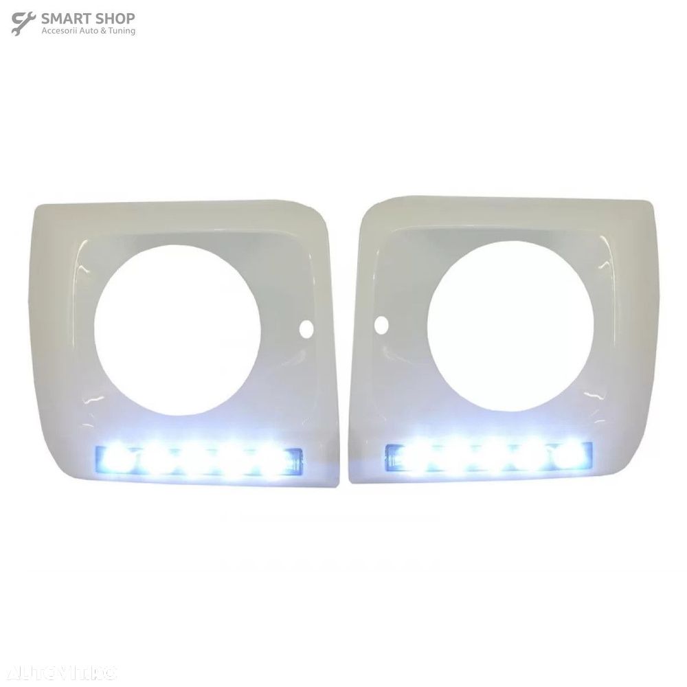 Carcasa faruri Alb cu Lumini de zi dedicate LED DRL Mercedes G-class W - 5