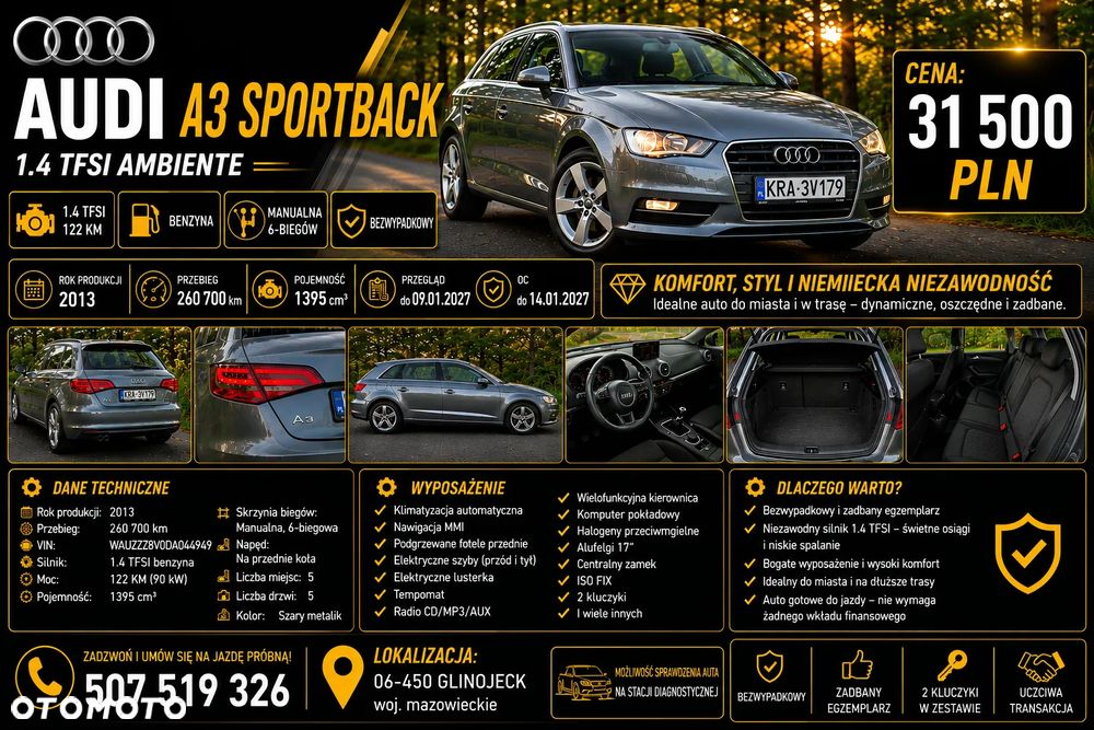 Audi A3 Sportback 1.4 TFSI Ambiente - 1