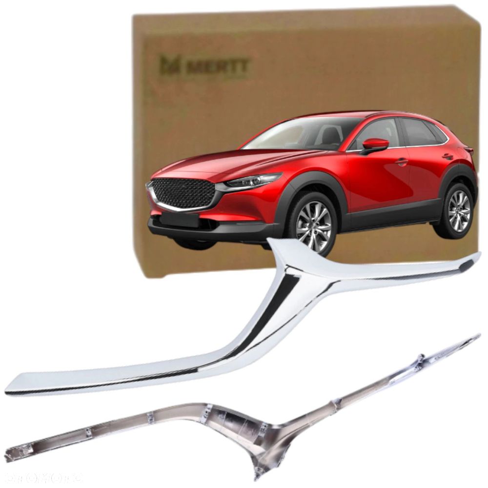 LISTWA CHROM ATRAPY GRILLA PRZÓD LEWA PRAWA MAZDA CX30 CX-30 2019- KOMPLET - 2
