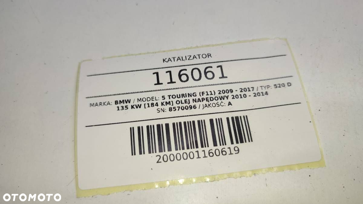 KATALIZATOR DPF TŁUMIK 8570096 BMW F10 F11 520 2.0 D 184 KM - 7