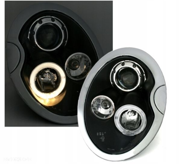 Lampy MINI COOPER 01-06 R R50 R53 Ringi LED BLACK - 3