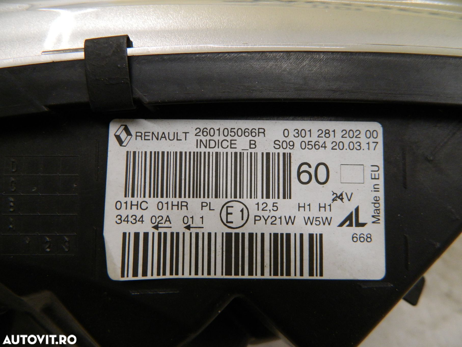 Far dreapta Renault Captur Halogen, 2013, 2014, 2015, 2016, 2017, cod origine 260105066R. - 5